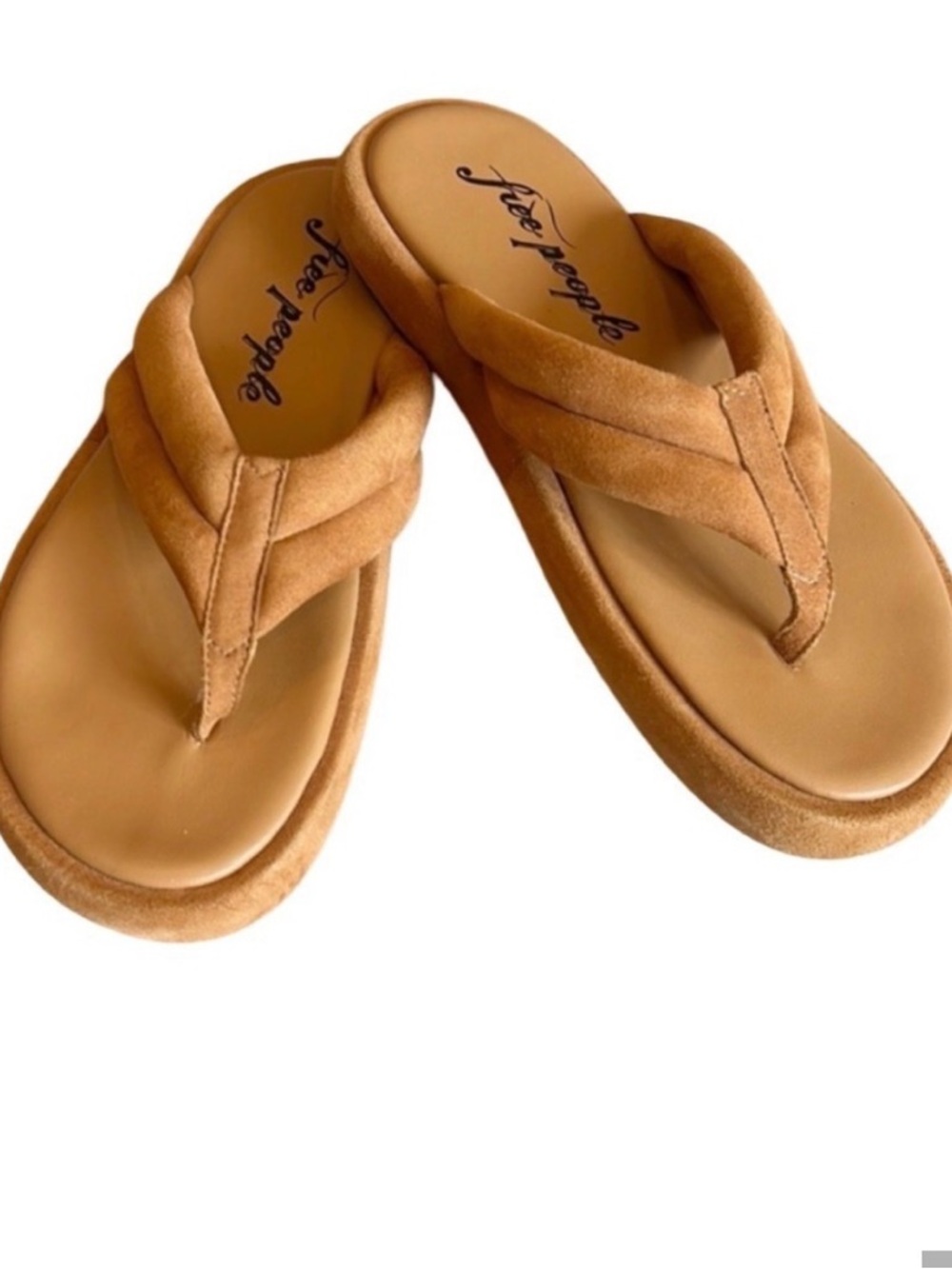Free People Wonderland Leather Tan Thong Sandal Women’s Size 38 (7.5)